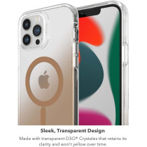 Zagg Gear4 Milan Snap Case Magsafe Compatible Clear Case With Beautiful Detailing For Apple iphone 13 Pro Max, Rose