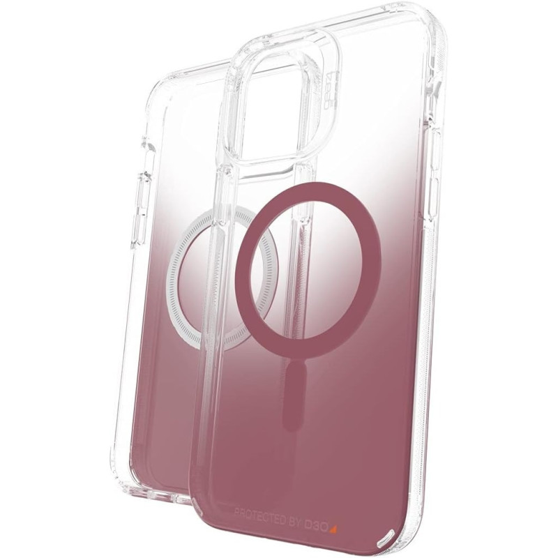 Zagg Gear4 Milan Snap Case Magsafe Compatible Clear Case With Beautiful Detailing For Apple iphone 13 Pro Max, Rose