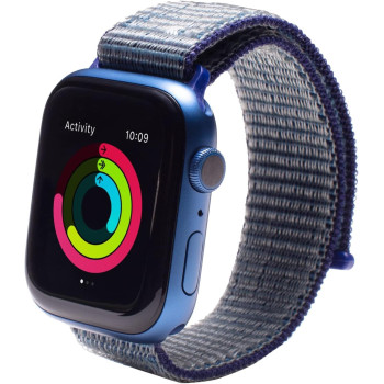 Zagg Gear4 Braided Adjustable Sport Loop Band, Navy Blue Compatible With Apple Watch 42Mm 44Mm 45Mm, Velcro Strap Wristbands For Iwatch Series 7/6/Se/5/4/3/2/1
