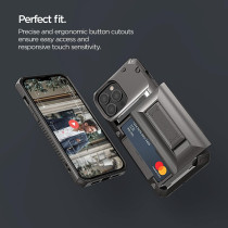 VRS Design Damda Glide Hybrid Phone Case For iphone 13 Pro Max, Card Slot Holder With Kickstand, Functional Sturdy Case Compatible For iphone 13 Pro Max Case Metal, Black