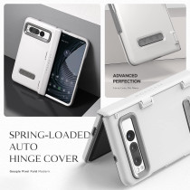 VRS Design Terra Guard Modern For Google Pixel Fold Case, Rugged Minimalist Dual Protection Style Anti Scratch Hinge Protection Case Compatible With Pixel Fold, White