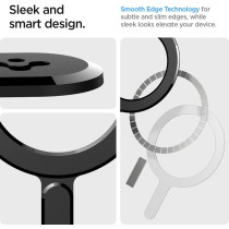Spigen Magnetic Ring Plate Adapter For Magsafe Stickers With Ez-Fit Kit, Black