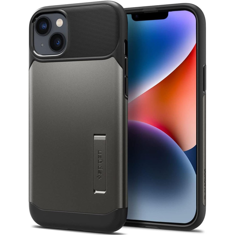 Spigen Slim Armor Designed For iphone 14 Case, Gunmetal