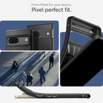 Spigen Rugged Armor Pixel 7 Case, Matte Black, Carbon Fiber, Shock-Absorbent