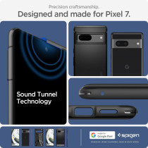 Spigen Rugged Armor Pixel 7 Case, Matte Black, Carbon Fiber, Shock-Absorbent