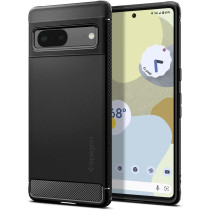 Spigen Rugged Armor Pixel 7 Case, Matte Black, Carbon Fiber, Shock-Absorbent