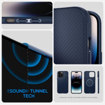 Spigen Mag Armor Compatible With Magsafe Designed For iphone 14 Pro Case, Navy Blue