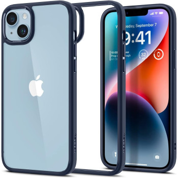 Spigen Ultra Hybrid For iphone 14 Case, Phone Cover, Navy Blue