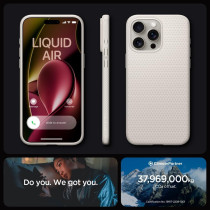Spigen Liquid Air Designed For iphone 15 Pro Max Case, Natural Titanium