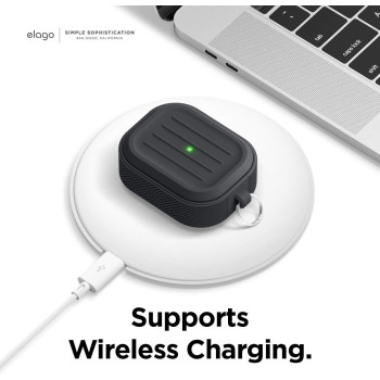 Elago Armor Case Designed For Apple Airpods Pro Case, Tough Drop Protection, Shock Resistant, Made From Durable Silicone, Black