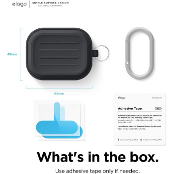 Elago Armor Case Designed For Apple Airpods Pro Case, Tough Drop Protection, Shock Resistant, Made From Durable Silicone, Black