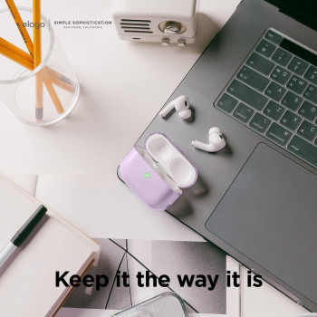 Elago Compatible With Airpods Pro 2nd Generation Case Clear With Lanyard Compatible With Airpods Pro 2 Case, Protective Cover, Shockproof, Wireless Charging, Lavender