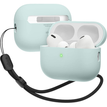 Elago Liquid Hybrid Case Compatible With Airpods Pro 2nd Generation Case Cover With Lanyard, TrIple Layer Protection, Dust Resistant, Shockproof, Mint