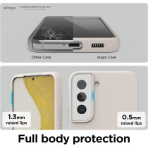 Elago Compatible With SaMSung Galaxy S22 Case, Full Body Screen Camera Protective Cover, Shockproof, Slim Phone Case, Anti-Scratch Soft Microfiber Lining, 6.1 Inch, Stone
