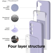 Elago Compatible With SaMSung Galaxy S23 Case, Liquid Silicone Case, Full Body Protective Cover, Shockproof, Slim Phone Case, Anti-Scratch Soft Microfiber Lining, 6.1 Inch, Lavender