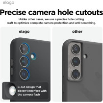 Elago Compatible With SaMSung Galaxy S24 Case, Liquid Silicone Case, Shockproof, Slim Phone Case, Anti Scratch Soft Microfiber Lining, 6.2 Inch, Black