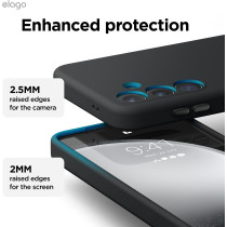 Elago Compatible With SaMSung Galaxy S24 Case, Liquid Silicone Case, Shockproof, Slim Phone Case, Anti Scratch Soft Microfiber Lining, 6.2 Inch, Black