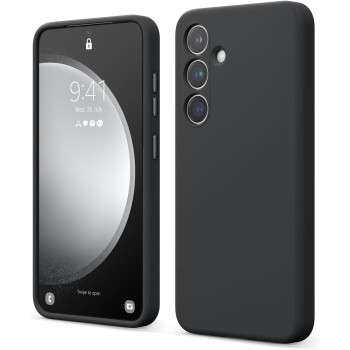 Elago Compatible With SaMSung Galaxy S24 Case, Liquid Silicone Case, Shockproof, Slim Phone Case, Anti Scratch Soft Microfiber Lining, 6.2 Inch, Black