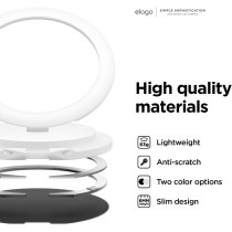 Elago Magnetic Phone Ring Holder Compatible With Magsafe For iphone15, iphone 14,iphone 13,iphone 12 Series, Finger Ring, Prop Up Stand, Magsafe Kickstand, White