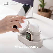 Elago MS Charging Station 2 Compatible With iphone 15, iphone 14, Magsafe Charger, iphone 13, iphone 12, Airpods Pro 2, Airpods Pro, And All Apple Watch Series, Stone