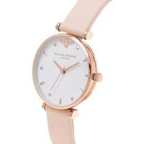 Olivia Burton Womens Embellished, White Dial, Pink, Ob16Am95
