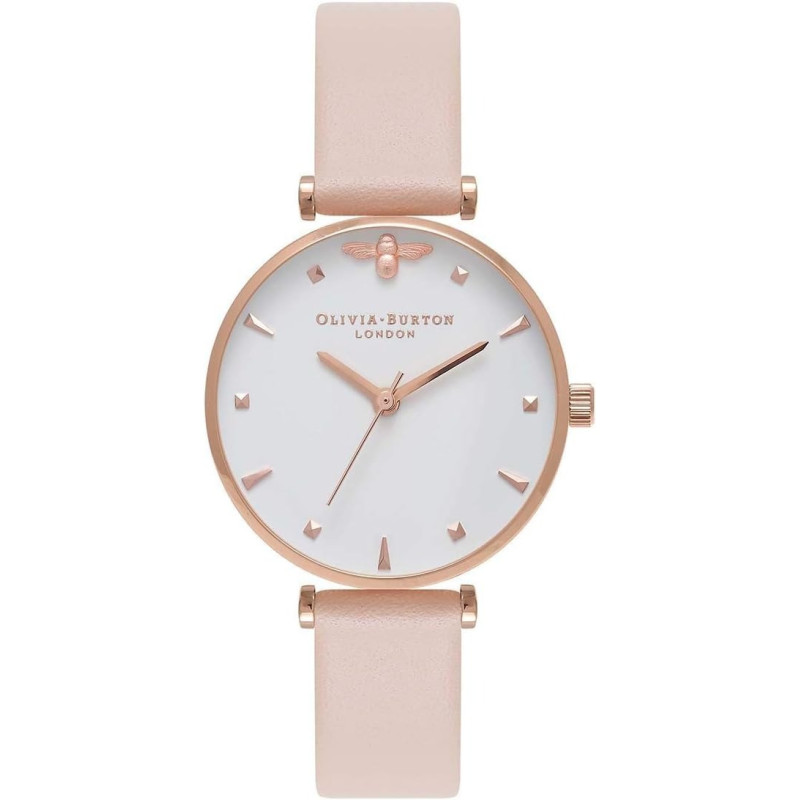 Olivia Burton Womens Embellished, White Dial, Pink, Ob16Am95