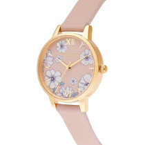 Olivia Burton Analogue Quartz Watch For Women With Pink Vegan Leather Strap, Ob16An04, Pink, One Size, Strap