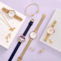 Olivia Burton Lucky Bee Analog White Dial Womens Watch, Ob16Fb18, White, Bracelet
