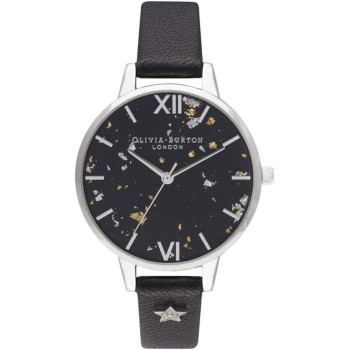 Olivia Burton Analogue Quartz Watch For Women With Black Stainless Steel Bracelet, Ob16Gd13, Black, Strap