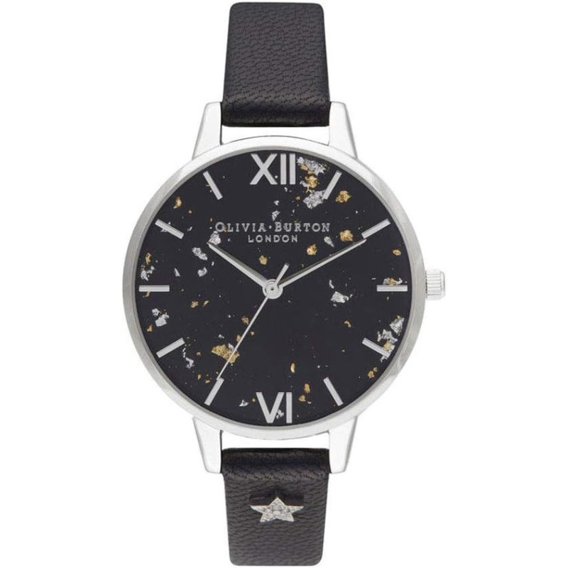 Olivia Burton Analogue Quartz Watch For Women With Black Stainless Steel Bracelet, Ob16Gd13, Black, Strap