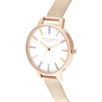 Olivia Burton Analogue Quartz Watch For Women With Rose Gold Coloured Stainless Steel Bracelet, Ob16Rb24, White, One Size, Bracelet