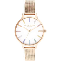 Olivia Burton Analogue Quartz Watch For Women With Rose Gold Coloured Stainless Steel Bracelet, Ob16Rb24, White, One Size, Bracelet