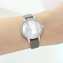 Olivia Burton Analogue Quartz Watch For Women With Grey Vegan Leather Strap, Ob16Sg10, Multicoloured, One Size, Strap