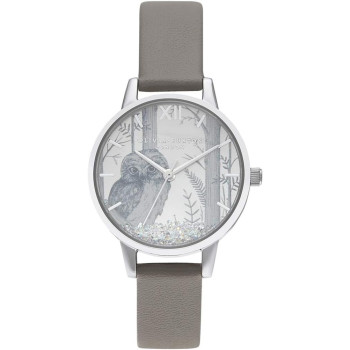 Olivia Burton Analogue Quartz Watch For Women With Grey Vegan Leather Strap, Ob16Sg10, Multicoloured, One Size, Strap