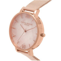 Olivia Burton Analogue Quartz Watch For Women With Rose Gold Coloured Stainless Steel Bracelet, Ob16Sp01, Pale Rose Gold, Bracelet