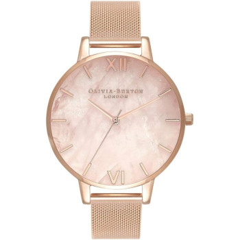 Olivia Burton Analogue Quartz Watch For Women With Rose Gold Coloured Stainless Steel Bracelet, Ob16Sp01, Pale Rose Gold, Bracelet