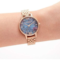 Olivia Burton Womens Watch Under The Sea Shell Floral Rose Gold Bracelet, Ob16Us25