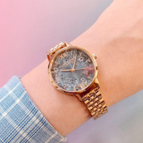 Olivia Burton Womens Watch Under The Sea Shell Floral Rose Gold Bracelet, Ob16Us25