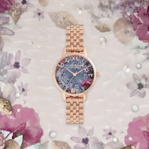 Olivia Burton Womens Watch Under The Sea Shell Floral Rose Gold Bracelet, Ob16Us25