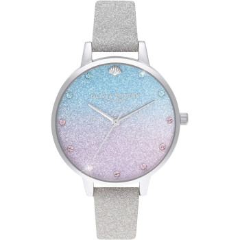 Olivia Burton Womens Quartz Watch, Analog And Leather, Ob16Us49, Silver, Strap