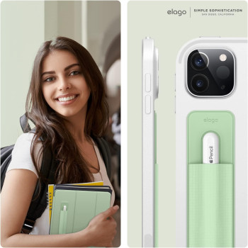 Elago Pencil Holder Compatible With Apple Pencil Pro, Apple Pencil 1St And 2Nd Generation And Usb-C, Strong Adhesive Sleeve, Pastel Green, Eapen-Hold-Pgr