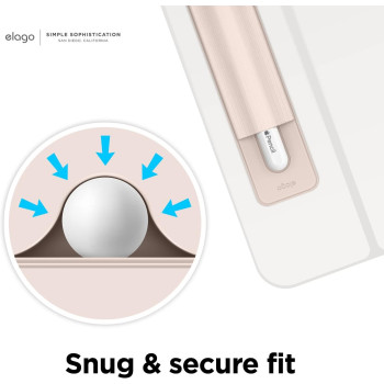 Elago Pencil Holder Compatible With Apple Pencil Pro, Apple Pencil 1St And 2Nd Generation And Usb-C, Strong Adhesive Sleeve, Pu Leather And Soft Lycra Material, Sand Pink, Eapen-Hold-Spk