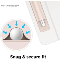 Elago Pencil Holder Compatible With Apple Pencil Pro, Apple Pencil 1St And 2Nd Generation And Usb-C, Strong Adhesive Sleeve, Pu Leather And Soft Lycra Material, Sand Pink, Eapen-Hold-Spk