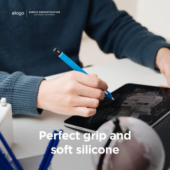 Elago Classic Pencil Case Compatible With Apple Pencil 2Nd Generation Cover Sleeve, Classic Design, Compatible With Magnetic Charging And Double Tap, Blue, Eapen2-Sc-Hbbl