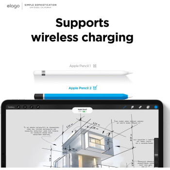 Elago Classic Pencil Case Compatible With Apple Pencil 2Nd Generation Cover Sleeve, Classic Design, Compatible With Magnetic Charging And Double Tap, Blue, Eapen2-Sc-Hbbl