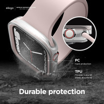 Elago Duo Case Compatible With Apple Watch 9/8/7/6/5/4/Se, Compatible With Iwatch 41Mm, Full Protection, Full Access To Screen, Two Pcs Included, Pink/Clear, Eaw41Duo-Trlpk