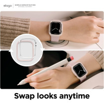 Elago Duo Case Compatible With Apple Watch 9/8/7/6/5/4/Se, Compatible With Iwatch 41Mm, Full Protection, Full Access To Screen, Two Pcs Included, Pink/Clear, Eaw41Duo-Trlpk
