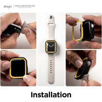 Elago Duo Case Compatible With Apple Watch 9/8/7/6/5/4/Se, Compatible With Iwatch 45Mm/44Mm, Full Protection, Full Access To Screen, Two Pcs Included, Rose Gold/Clear, Eaw45Duo-Trrgd