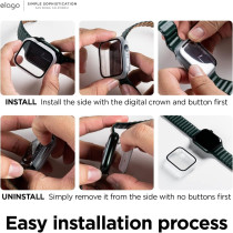 Elago Compatible With Apple Watch Series 9, 8, 7 Screen Protector, Clear Shield, Compatible With Iwatch 45Mm/41Mm, Full Protection, Full Access, Charge Directly, Clear, Eaw7-41Cl-Cl