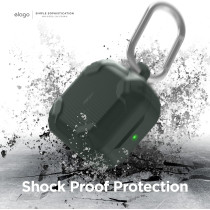 Elago Armor Case Compatible With Samsung Galaxy Buds Fe 2023/Galaxy Buds 2 Pro 2022/Galaxy Buds 2 2021/Galaxy Buds Pro 2021/Galaxy Buds Live 2020, Dark Green, EGBUDSLIVE-AM-DGR